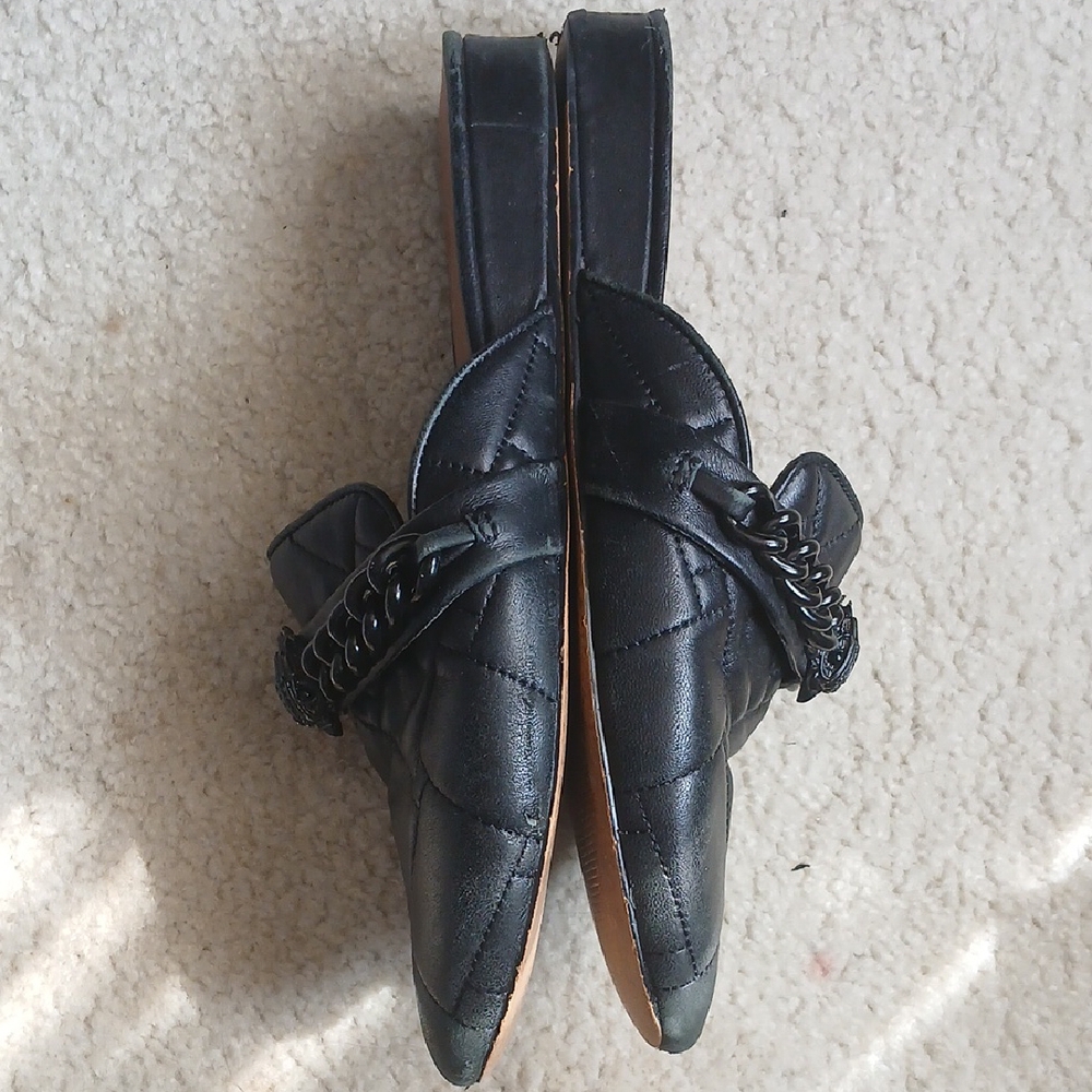 Black Kurt Geiger Chelsea Mules - Chain & Quilt Design - Picture 5 of 7